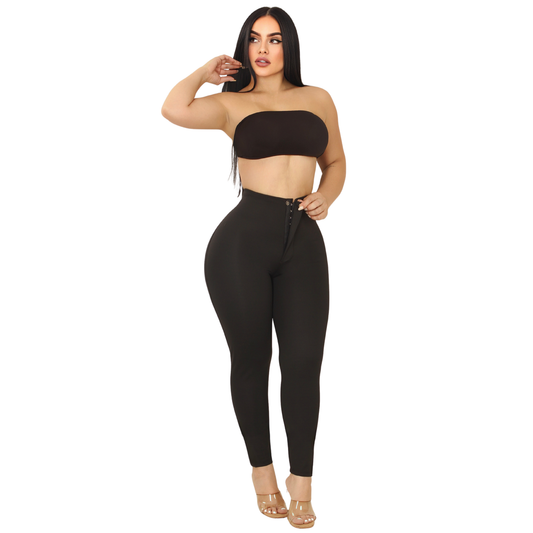 Leggin colombiano negro skinny con faja ultra invisible dentro 🍑