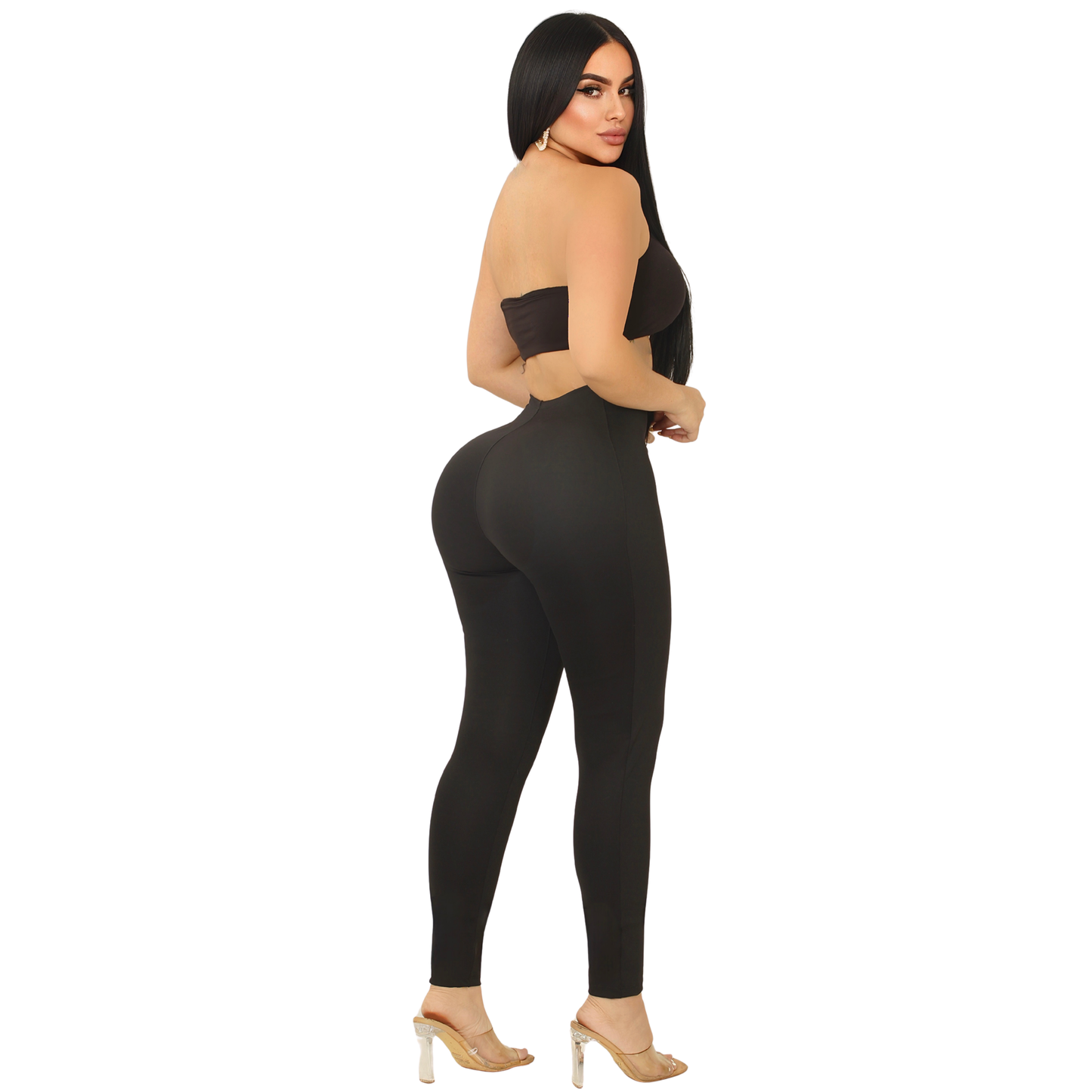 Leggin colombiano negro skinny con faja ultra invisible dentro 🍑