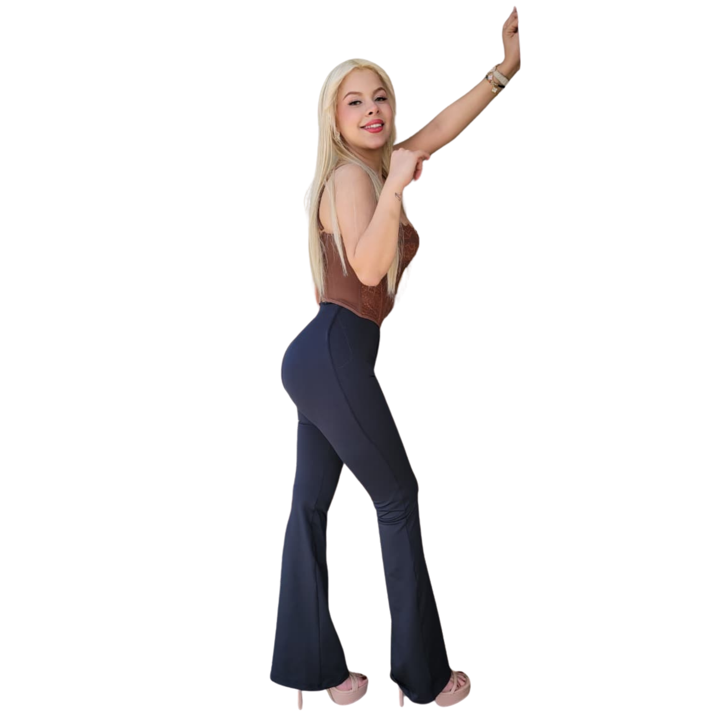 🖤 Leggin colombiano negro acampanado levanta pompi 🍑